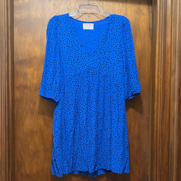 John Lewis Dresses & Skirts - Blue and Black Floral Print Dress